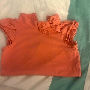 Janie and Jack Mock neck Toddler Girls Orange Shirt